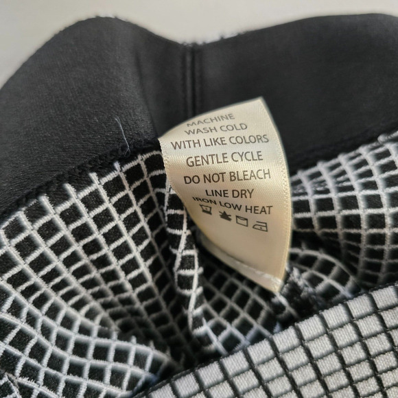 Max Studio Dress Pants Women's M Grey Black White Check Flat Front Pockets - Picture 7 of 16